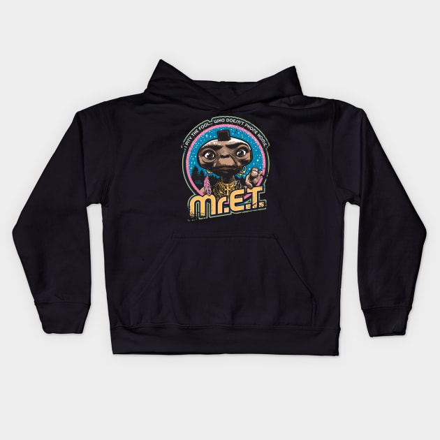 Mr. E.T. - 80s Retro Vintage Mash-Up Kids Hoodie by Captain_RibMan